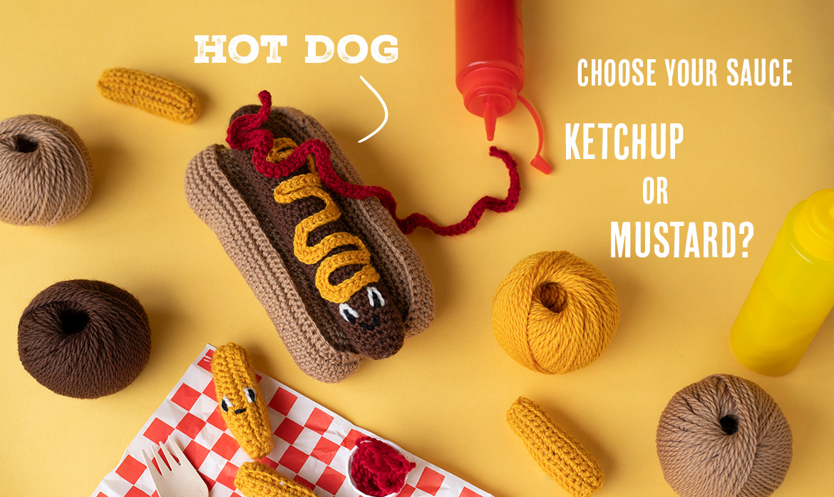 Take Away hot dog ketchup or mustard toppings sauce toft